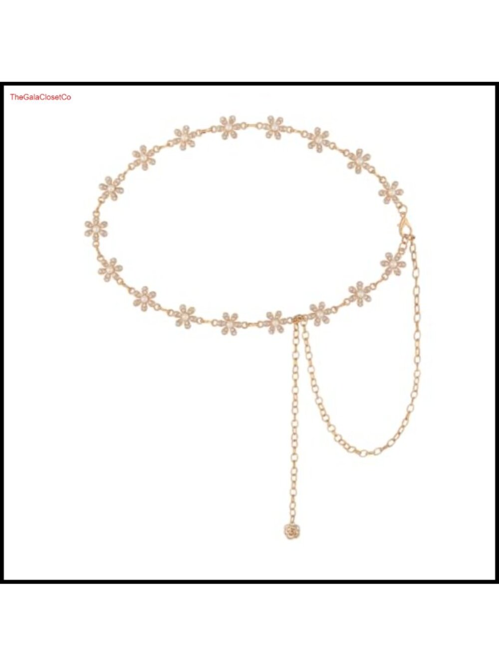 Rhinestone Chain Belt Adjustable Waist Belt for Dresses